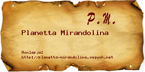 Planetta Mirandolina névjegykártya